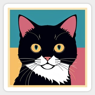 Black Tuxedo Cat Graphic Sticker